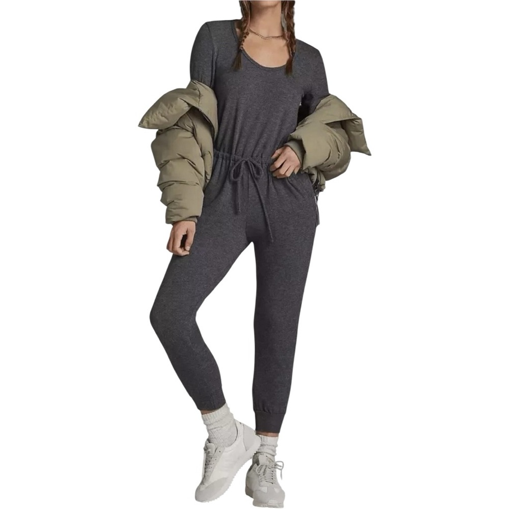 Sundry Women’s Long Sleeve Dark Gray Jogger Jumpsuit Sz 2(M)